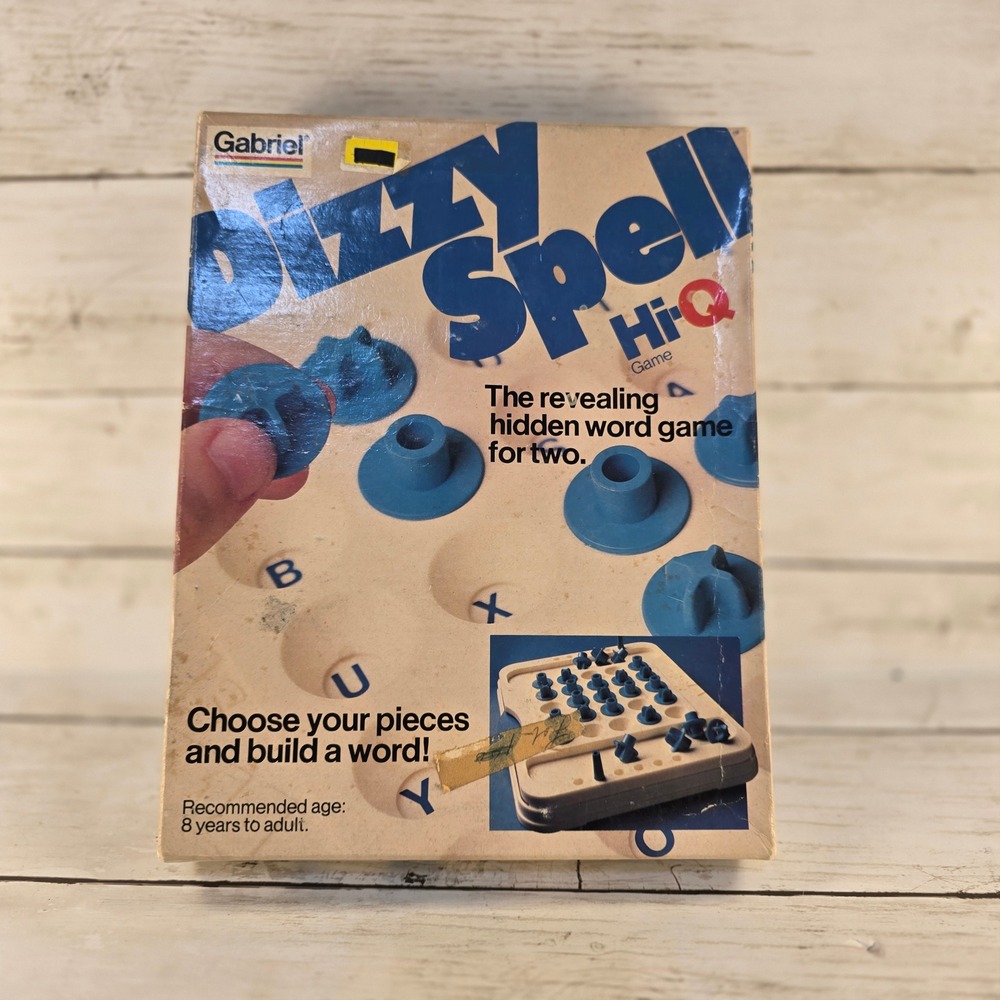 Vintage Gabriel Dizzy Spell Hi-Q Game 1970s Hidden Word‎ Board Game Retro Toy